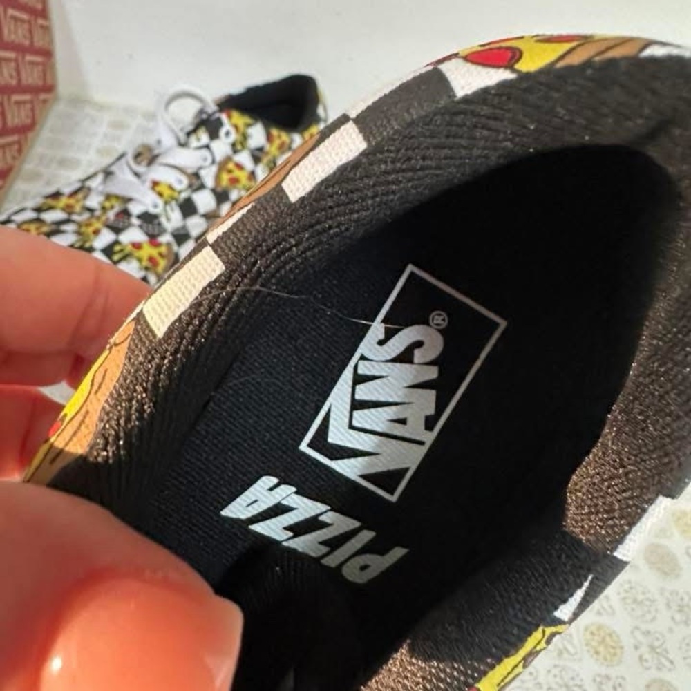 Vans Doheny Black and White Pizza Checkerboard Sneakers - Picture 4 of 5